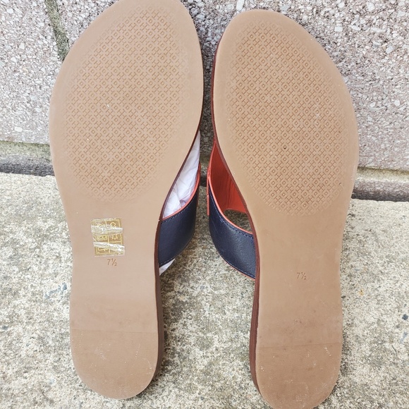 TORY BURCH WOMENS JAMIE THONG LEATHER FLIP FLOP SLIP ON SANDALS SHOES (NWB) - Picture 8 of 13